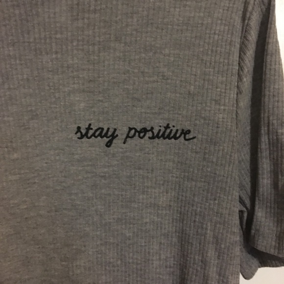 H&M | High Neckline “Stay Positive” Grey Dress. - Picture 2 of 5